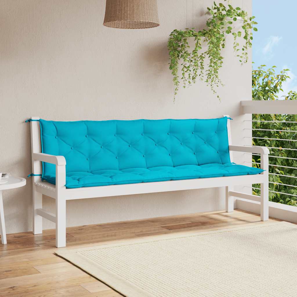 Vidaxl tuinbankkussens 2 st 200x50x7 cm stof turquoise