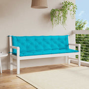 Vidaxl tuinbankkussens 2 st 200x50x7 cm stof turquoise - afbeelding 1