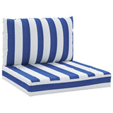 Vidaxl palletkussens 2 st gestreept oxford stof wit en blauw - afbeelding 2