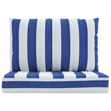 Vidaxl palletkussens 2 st gestreept oxford stof wit en blauw - afbeelding 3