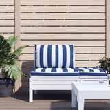 Vidaxl palletkussens 2 st gestreept oxford stof wit en blauw - afbeelding 1
