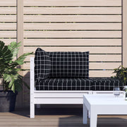 Vidaxl palletkussens 3 st ruitpatroon oxford stof zwart - afbeelding 1
