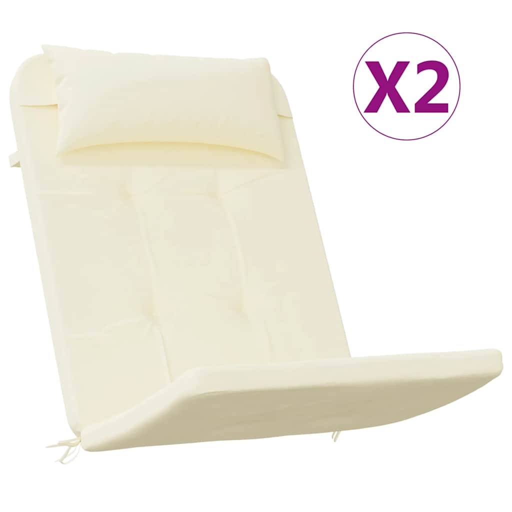 Vidaxl stoelkussens 2 st adirondack oxford stof crèmekleurig