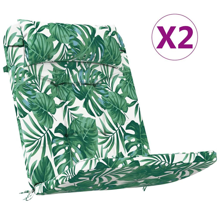 Vidaxl stoelkussens 2 pcs bladpatroon 58 x 77 x 4,5 cm oxford stof