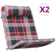 Vidaxl stoelkussens 2 st oxford stof rood ruit 58 x 77 x 4,5 cm - afbeelding 2