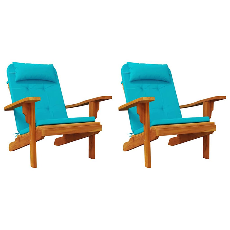 Vidaxl stoelkussens effen 2 pcs turquoise 58 x 77 x 4,5 cm oxford stof