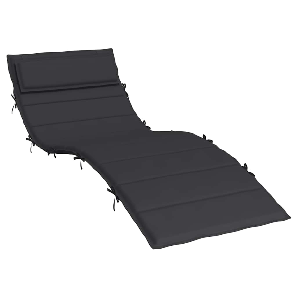Vidaxl ligbedkussen 180x60x4 cm oxford stof zwart