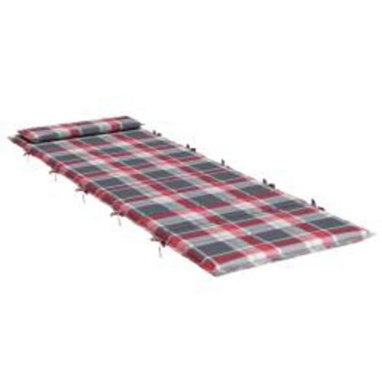 Vidaxl zon loungerkussen rood en grijs 178 x 60 x 4 cm oxford stof