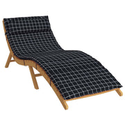 Vidaxl zon loungerkussen geruit zwart 178 x 60 x 4 cm oxford stof - afbeelding 1