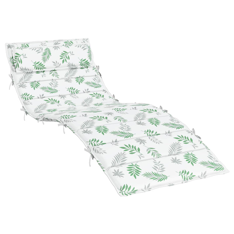 Vidaxl zon loungerkussen wit en groen 178 x 60 x 4 cm oxford stof