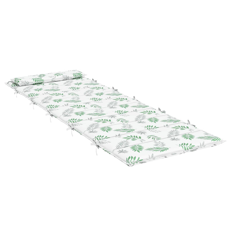 Vidaxl zon loungerkussen wit en groen 178 x 60 x 4 cm oxford stof