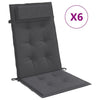 Vidaxl stoelkussens 6 st hoge rug oxford stof antracietkleurig