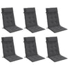 Vidaxl stoelkussens 6 st hoge rug oxford stof antracietkleurig