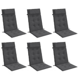 Vidaxl stoelkussens 6 st hoge rug oxford stof antracietkleurig - afbeelding 3