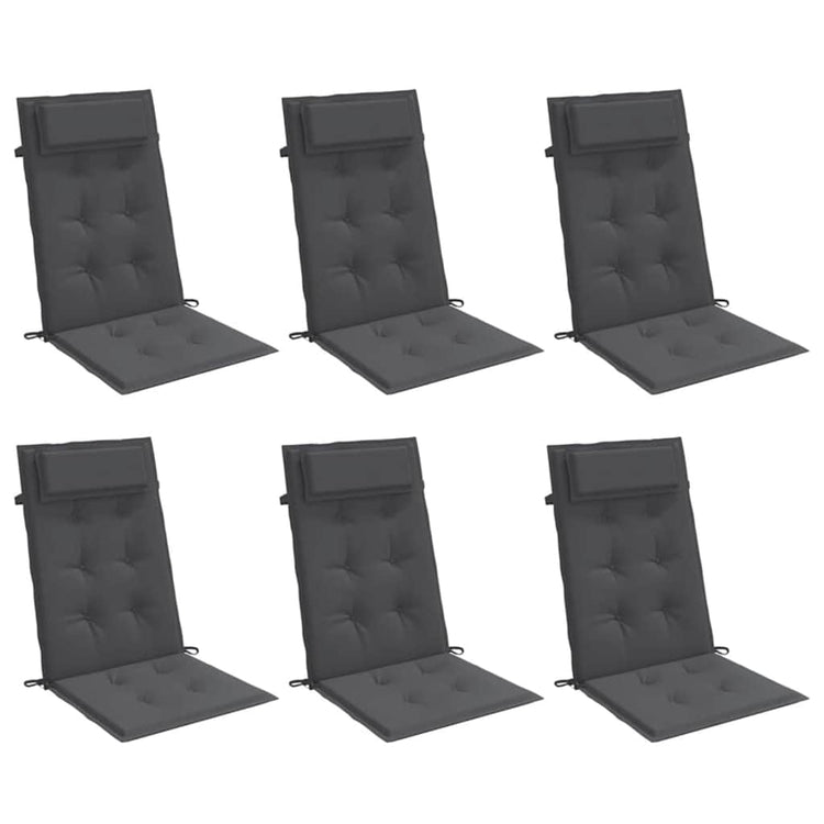 Vidaxl stoelkussens 6 st hoge rug oxford stof antracietkleurig
