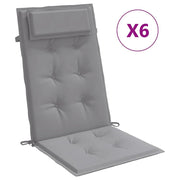 Vidaxl stoelkussens 6 st hoge rug oxford stof grijs - afbeelding 2