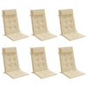 Vidaxl stoelkussens 6 st hoge rug oxford stof beige