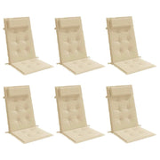 Vidaxl stoelkussens 6 st hoge rug oxford stof beige - afbeelding 3