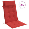 Vidaxl stoelkussens 6 st hoge rug oxford stof rood