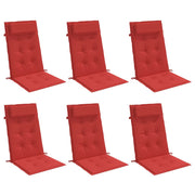 Vidaxl stoelkussens 6 st hoge rug oxford stof rood - afbeelding 3