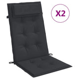 Vidaxl stoelkussens 2 st hoge rug oxford stof zwart - afbeelding 2