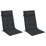 Vidaxl stoelkussens 2 st hoge rug oxford stof zwart - afbeelding 3