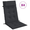 Vidaxl stoelkussens 4 st hoge rug oxford stof zwart