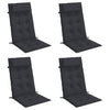 Vidaxl stoelkussens 4 st hoge rug oxford stof zwart