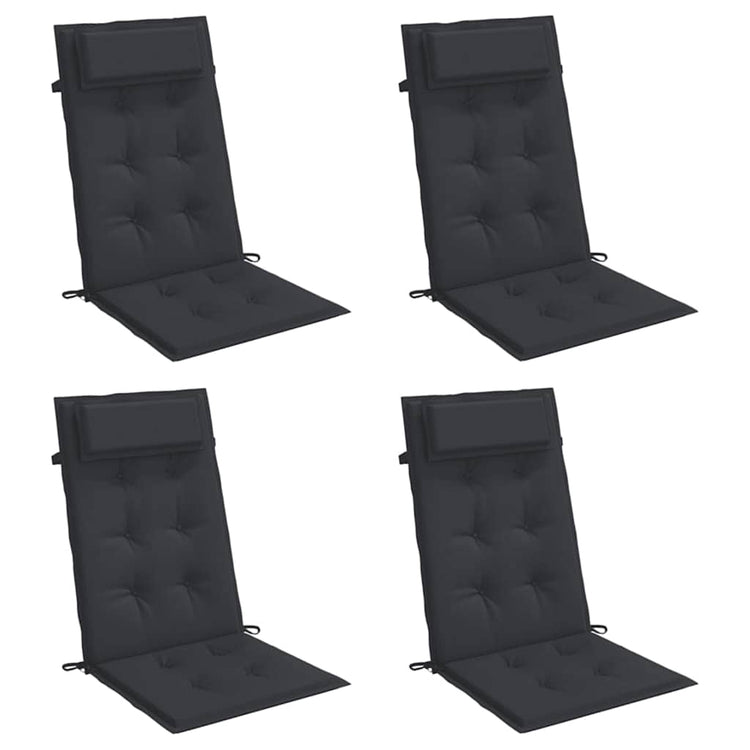 Vidaxl stoelkussens 4 st hoge rug oxford stof zwart