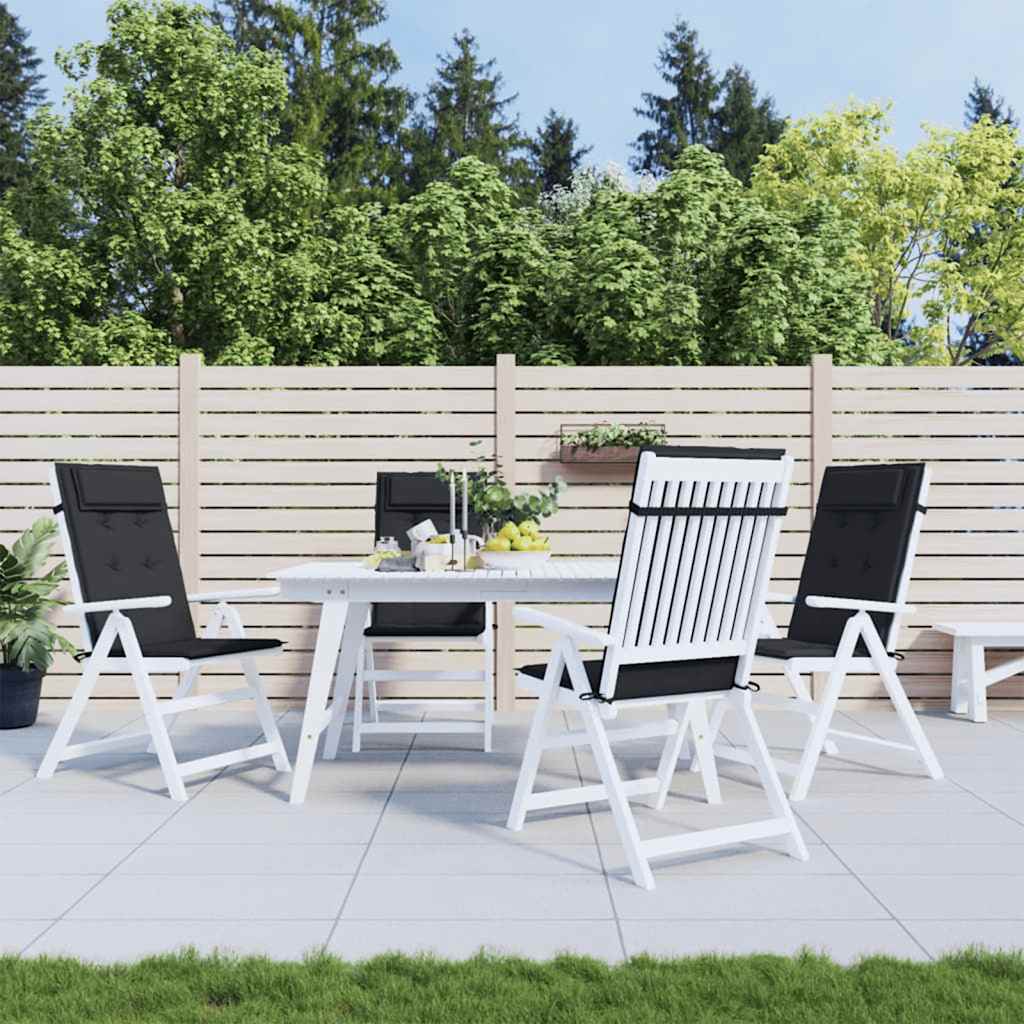 Vidaxl stoelkussens 4 st hoge rug oxford stof zwart