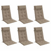 Vidaxl stoelkussens 6 st hoge rug oxford stof taupe