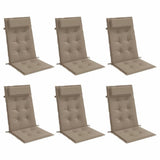 Vidaxl stoelkussens 6 st hoge rug oxford stof taupe - afbeelding 3