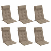 Vidaxl stoelkussens 6 st hoge rug oxford stof taupe - afbeelding 3