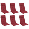 Vidaxl stoelkussens 6 st hoge rug oxford stof wijnrood