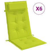 VidaXL Stoelkussens 6 st hoge rug oxford stof heldergroen - afbeelding 2