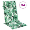 Vidaxl stoelkussens 4 st hoge rug bladpatroon oxford stof
