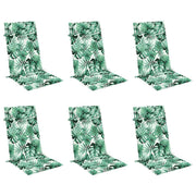 Vidaxl stoelkussens 6 st hoge rug bladpatroon oxford stof - afbeelding 3