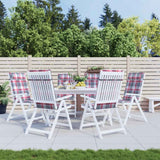 Vidaxl stoelkussens 6 st hoge rug ruitpatroon oxford stof rood - afbeelding 1