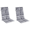 Vidaxl stoelkussens 2 st hoge rug ruitpatroon oxford stof grijs