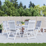 Vidaxl stoelkussens 6 st hoge rug ruitpatroon oxford stof grijs - afbeelding 1