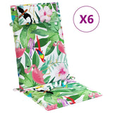 Vidaxl stoelkussens 6 st hoge rug oxford stof meerkleurig - afbeelding 2