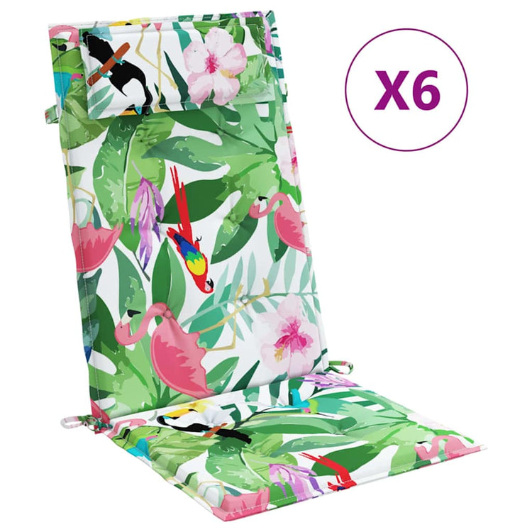 Vidaxl stoelkussens 6 st hoge rug oxford stof meerkleurig