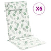 Vidaxl stoelkussens 6 st hoge rug bladpatroon oxford stof