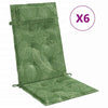 Vidaxl stoelkussens 6 st hoge rug bladpatroon oxford stof