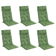 Vidaxl stoelkussens 6 st hoge rug bladpatroon oxford stof - afbeelding 3