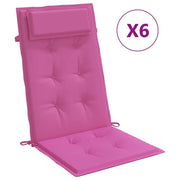Vidaxl stoelkussens 6 st hoge rug oxford stof roze - afbeelding 2