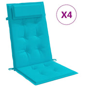 Vidaxl stoelkussens 4 st hoge rug oxford stof turquoise - afbeelding 2