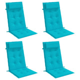Vidaxl stoelkussens 4 st hoge rug oxford stof turquoise - afbeelding 3