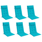 Vidaxl stoelkussens 6 st hoge rug oxford stof turquoise - afbeelding 3