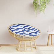 Vidaxl zitkussen rond gestreept ø 100x11 cm oxford stof blauw wit - afbeelding 1